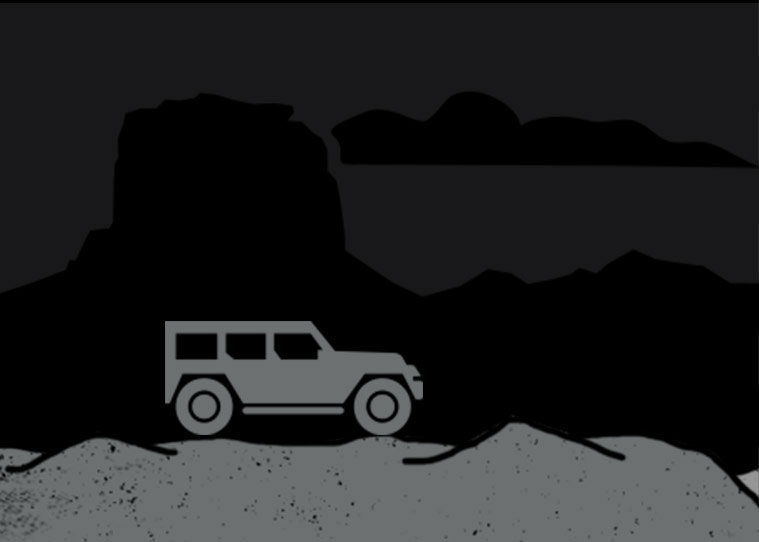 Jeep on trail terrain