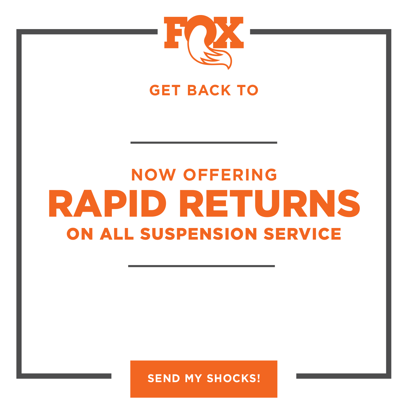 Now offering rapud returns. Send in your shocks now!